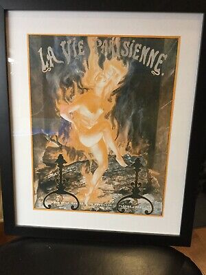 La Vie Parisienne LA FLAMME DANSE French cover Art Deco Print FRAMED