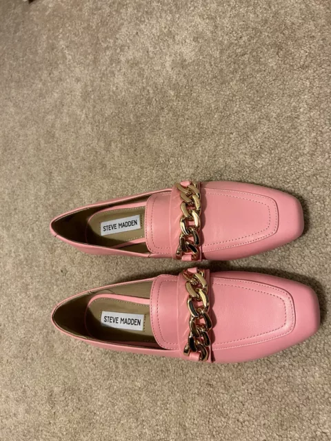 Steve Madden Loafers Leather Pink Size 7