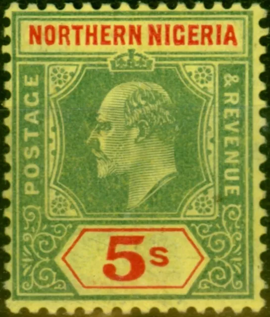 Northern Nigeria 1911 5s Green & Red-Yellow SG38 Fine MM (2)