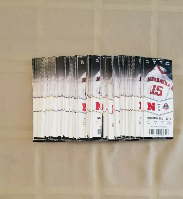 2015-16 Nebraska Cornhusker Basketball Ticket Stubs