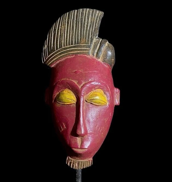 African Mask From The Guru Tribe Tribe Art Vintage Baule Mask Wall Tribal-8612