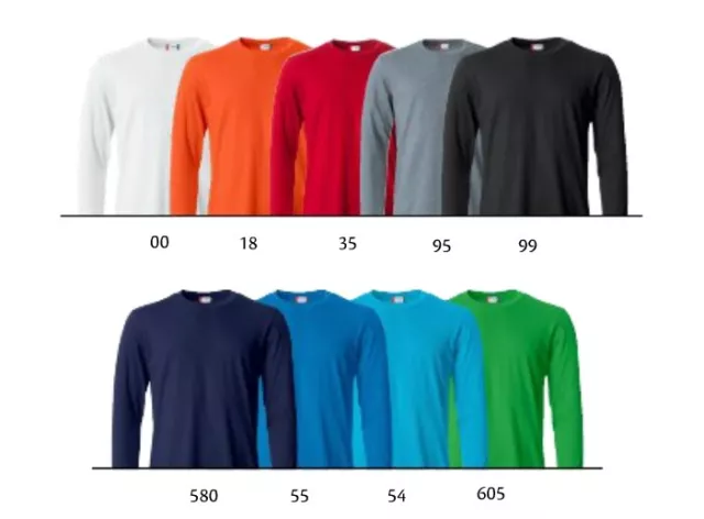 T-shirt maglia maglietta uomo cotone manica lunga 100% cotone XS - 5XL