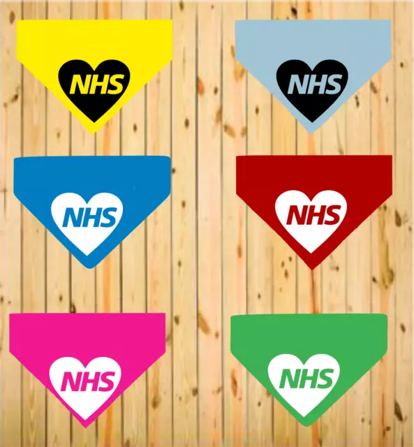 Love Heart Love Your NHS  Dog Bandana 6 Colours 20% To NHS Charities