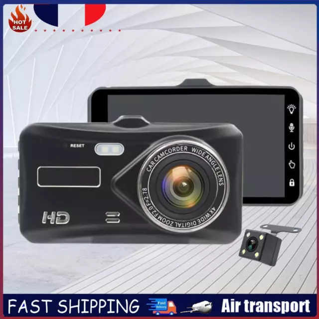 Dual Lens Dash Cam HD 1080P 4 Inch Car DVR Rear View Touch Screen (Touch Screen)