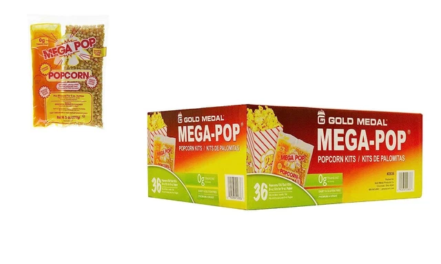 Perfectware 8oz Popcorn Portion Packs- Case of 36 6oz Poppers-Case 36ct