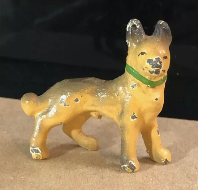 Vintage Miniature Metal Lead German Shepard Dog Figure