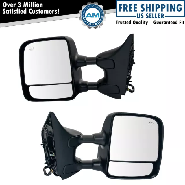 Towing Mirrors Power Heated Towing LH & RH Pair Set for 08-15 Nissan Titan