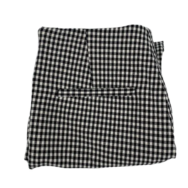 H&M Side Zip Black And White Gingham Check Pant Size 12 Stretch Skinny Side Zip