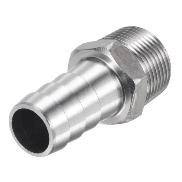 Hose Barb Fitting 20mm OD x 3/4PT Male Thread 304 Stainless Steel Straight Pipe
