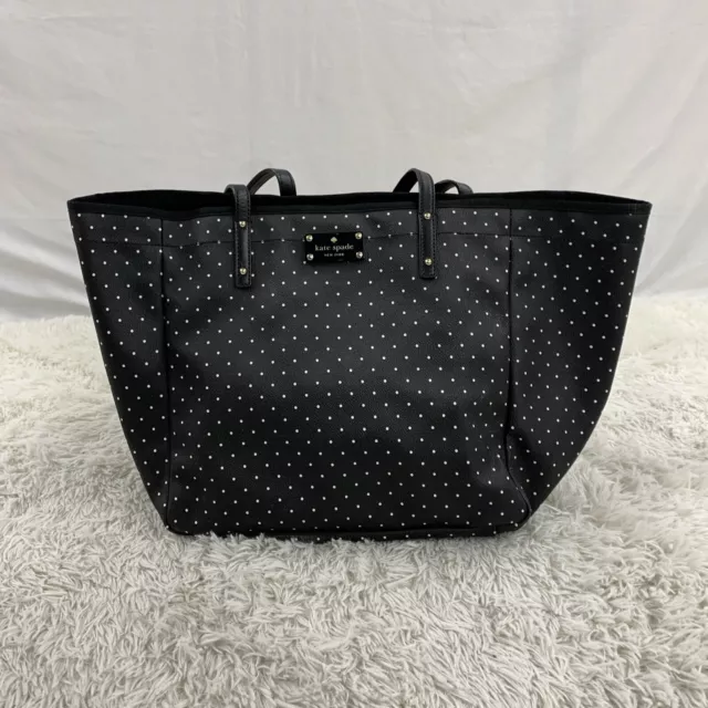 Kate Spade Black/White Polka Dot Diaper Travel Tote (032676)