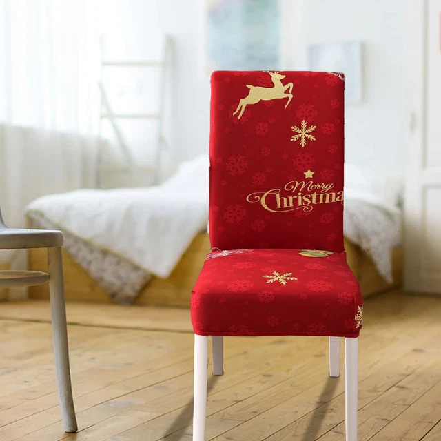 Kissenbezug Anti-Shrink Seamless Staubdicht Christmas Elch Pattern Chair