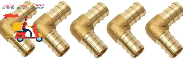 1/2 Inch PEX 90 Degree Elbow Connector Fitting Crimp Brass for PEX Pipe Tubing,