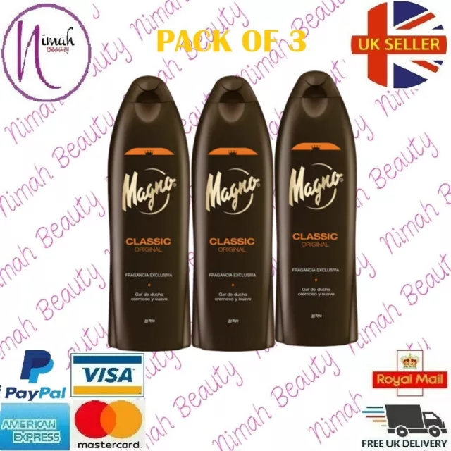 (Pack of 3)Magno Classic Orignal Spanish Shower Gel La Toja 550 ml UK Seller