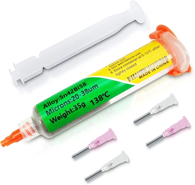 AKEOIL Sn42/Bi58 Lead-Free Solder Paste, 138 Degree Low Melting Point Solder, IC