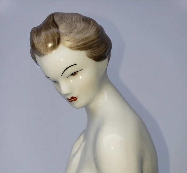 Herend Hungarian Porcelain Hollohaza Nude Woman Figurine Art Deco