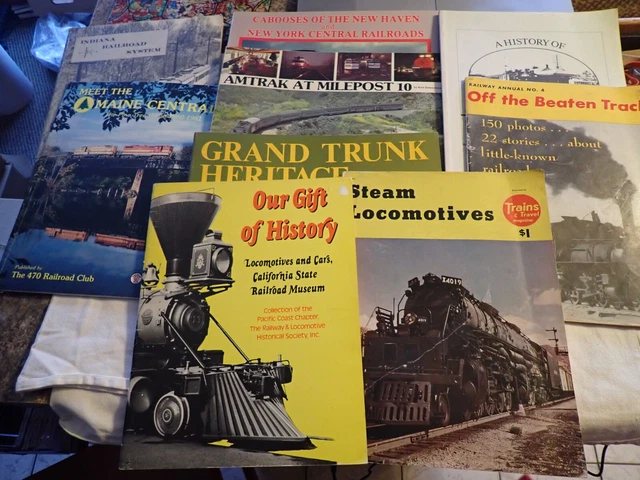 Vintage Train & Locomotive railroad Books - Lot of 9 Maine Indiana Canton more