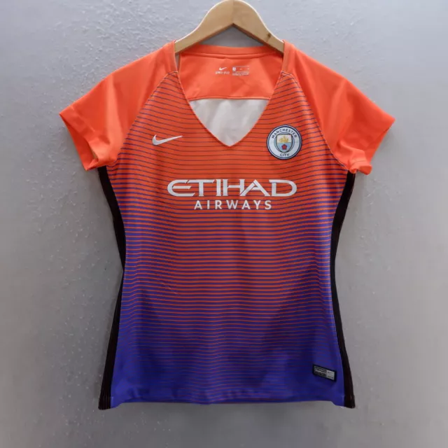 Manchester City Fußball Shirt Medium Nike orange 2016-17 3rd Away Trikot Damen