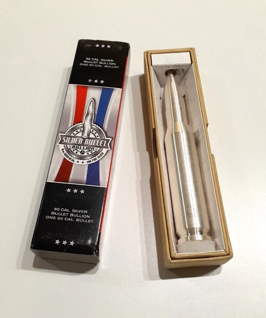 Silver Bullet Bullion 10ozt 50 Cal. .999 Silver Bullet with Original Box