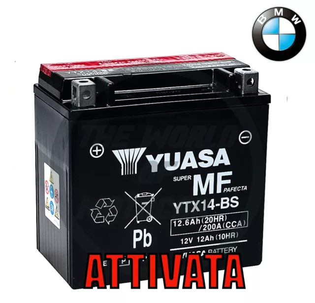 Batería/Original YUASA-YTX14-BS 12V 12Ah BMW R GS 1200 2008 2009 2010 2011 BMW