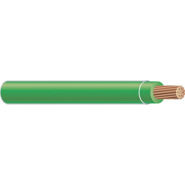 SOUTHWIRE 20497401 Building Wire,6AWG,THHN,Str,Grn,500ft