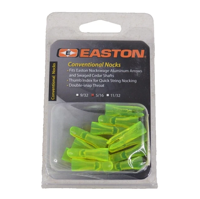 Easton Conventional Arrow Nocks 12 Pack 5/16 for Nockswage & Cedar Shaft NEW