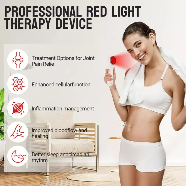 Cold Laser Therapy Device For Body Pain Relief Red Infrared Light Home + Goggles 2