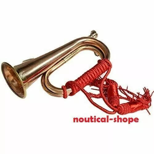 Bugle Sound Nautisches Kupfer & Messing Boy Scout Signalhorn Sound Horn Rot...