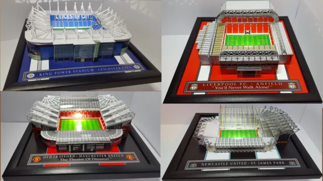 English Football Model Stadiums With Working Lights