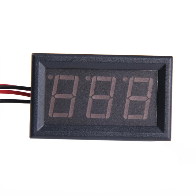 BI-TOOL Pannello Display Digitale A LED Voltmetro 2 Fili DC 4,7-30V Per Auto E Moto - Display Verde
