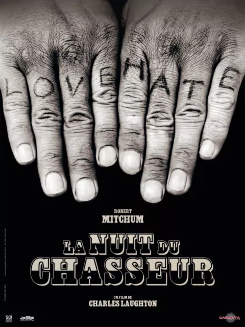 LA NUIT DU CHASSEUR Affiche Cinéma ROULEE 60x40 Movie Poster Robert Mitchum