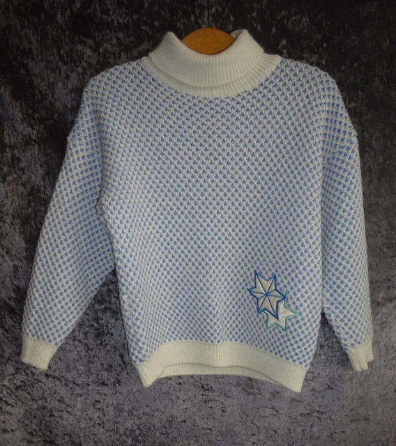 M&S ST MICHAEL Maglione vintage collo arrotolato età 7-8 anni