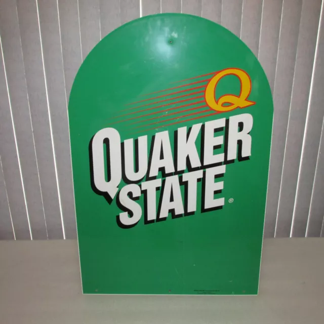 Quaker State Motor oil SIGN double sided "Street Talker Stout Industries" metal