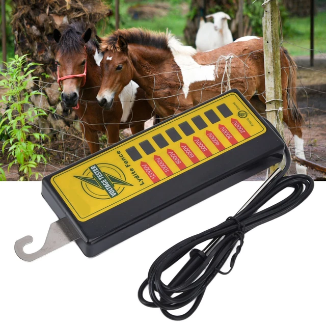 Fence Voltage Tester Portable Electric 8 Indicate Lights Fence Fault Finder US