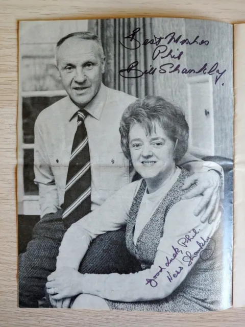 Hand Signed Bill Shankly Testimonial Programme: Liverpool FC Autograph 2