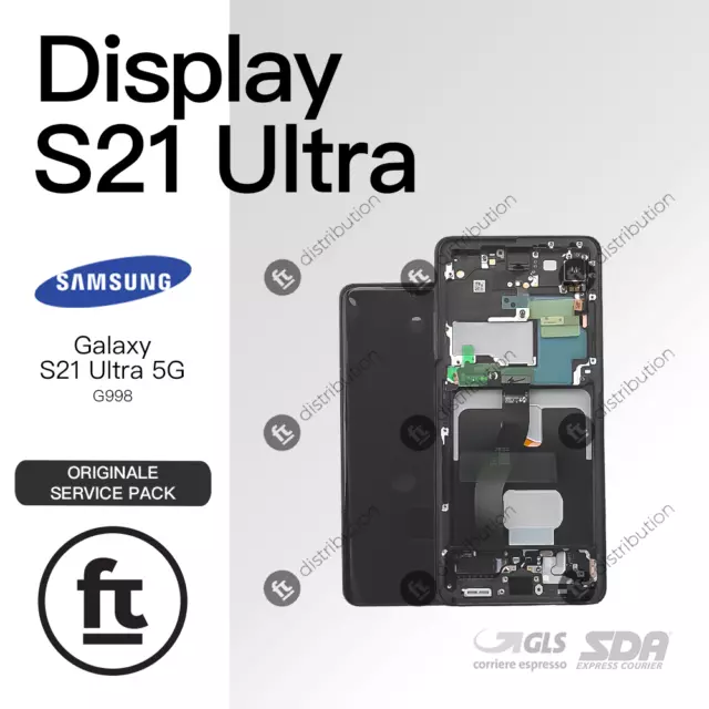 Samsung Display S21 Ultra G998 Originale Service Black Nero Touch Screen Schermo