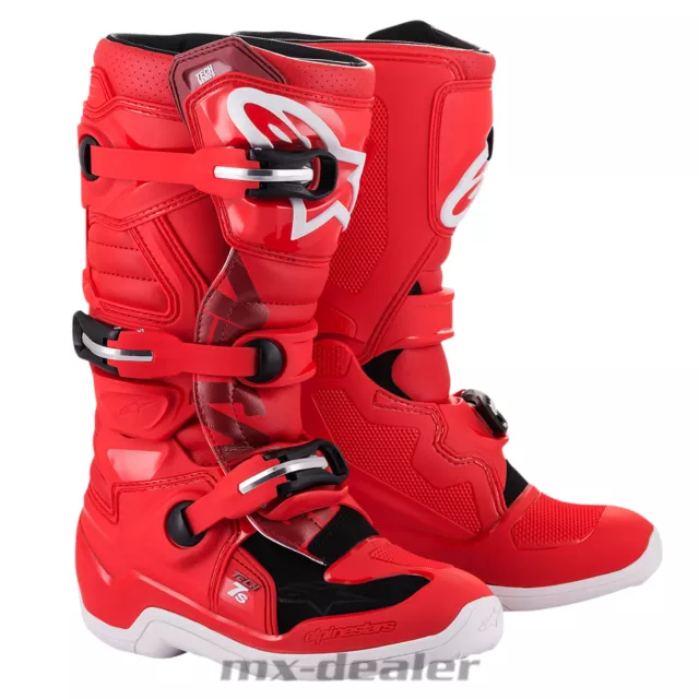 Alpinestars Niños Juventud Chico Tech 7S Rojo Motocross MX Botas