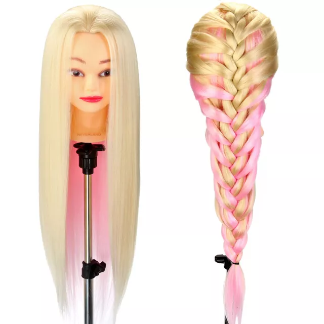 100% Human Hair Training Head Salon Hairdressing Practice Styling Mannequin Doll