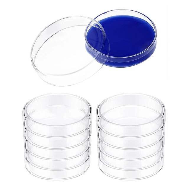 Glass Dish Set Borosilicate Lab Plates Transparent Tissue Culture F2D9
