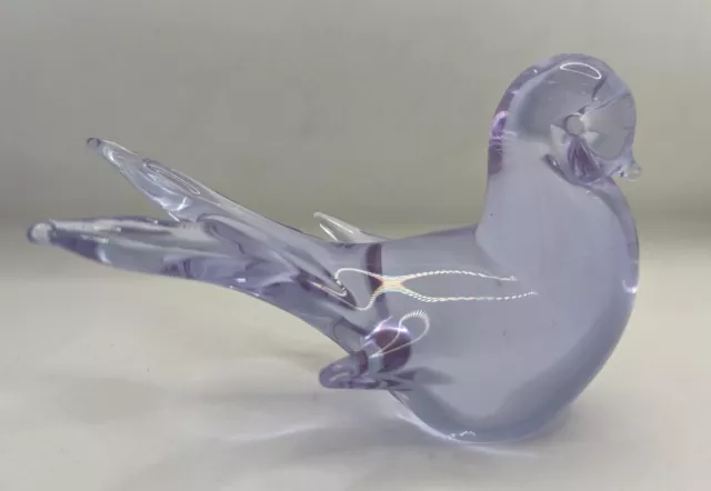 Neodymium Alexandrite Bird Figurine Paperweight Lilac Hand Blown Glass Murano?