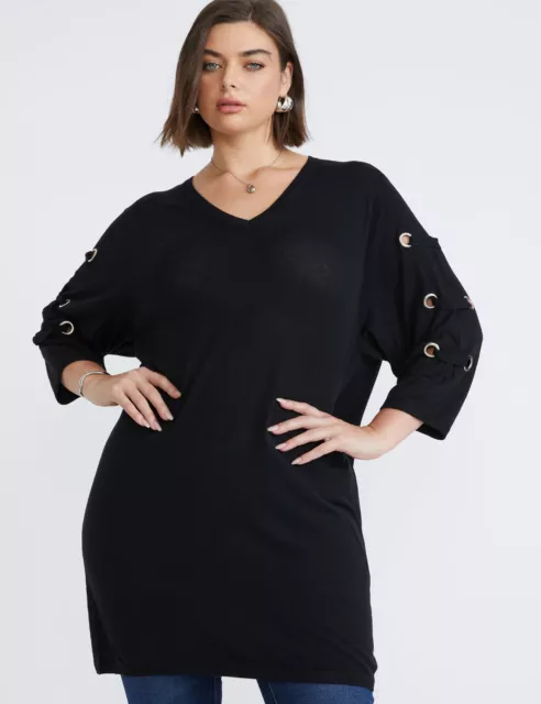 Plus Size - Womens Jumper - Regular Winter Sweater Black Pullover Casual | BeMe