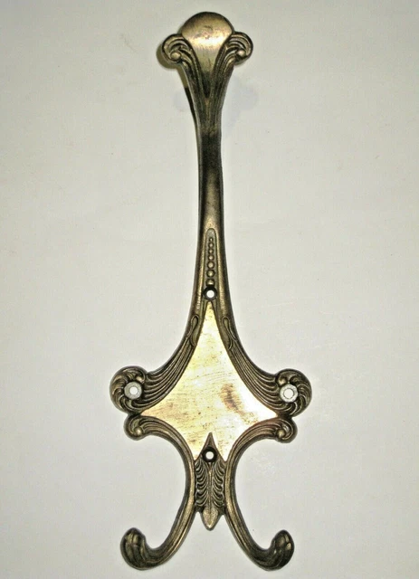 Vintage 70s Art Deco French style Brass Coat Hook Hat Hanger ex USSR super rare