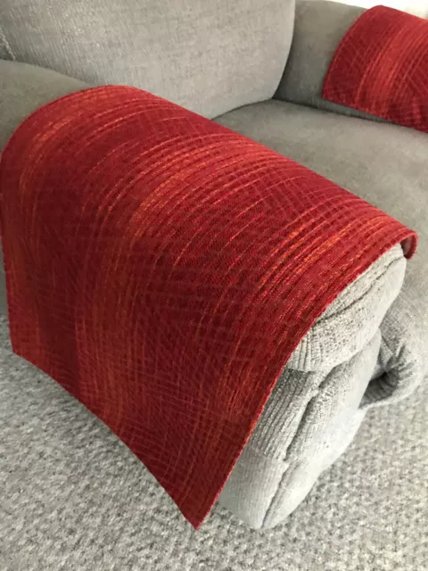 Gorgeous Chair Arm Back Cover Antimacassar Sofa Armchair 1 x RED Soft Touch