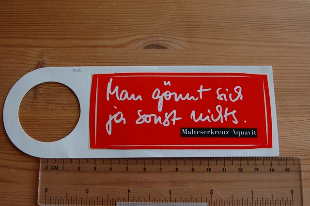 Man Gönnt Sich Ja Sonst Nichts AUFKLEBER/STICKER -MAN GÖNNT sich ja sonst nichts-Malteserkreuz EUR 2