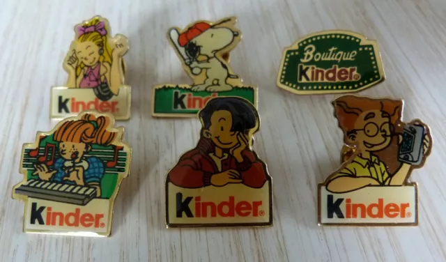 Beau Lot 6 Pin's Pub Chocolat Kinder Different Dont Snoopy