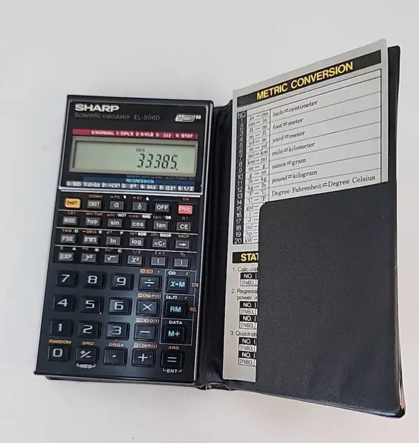 Sharp El-506D Thin Scientific Calculator w/Case and New Battery