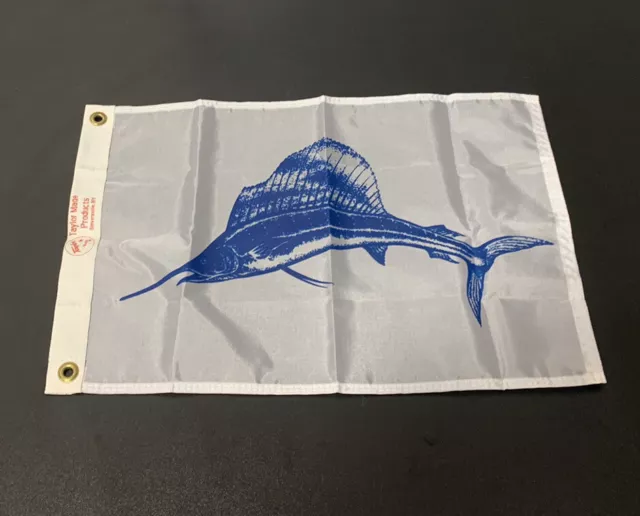Vintage Sailfish Boat Flag Taylor Made USA Nylon Nautical 18”x11”