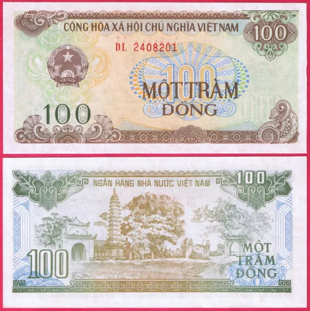 Vietnam 100 Dong 1991 P105 Banknote Unc