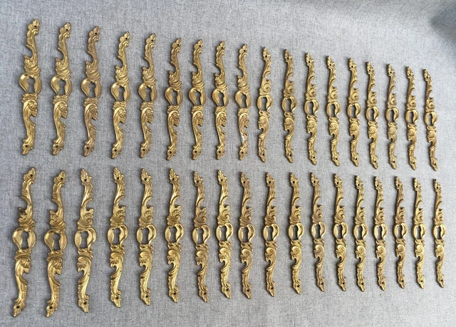 36 french antique furniture ornaments lot Mid-1900's brass Louis XV style 3