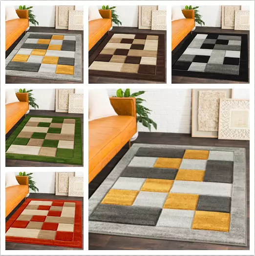 Best Quality Large Modern Geometric Blocks Thick Hallway Living Room Rugs Sale