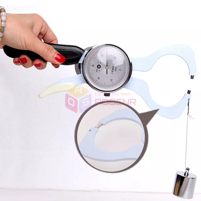 Accurate Body Fat Metal Caliper Measurement Tester Skin Fold Slim Guide Caliper